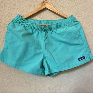 Patagonia Womens Baggies Shorts 2.5" Nylon Active Mint Green Medium